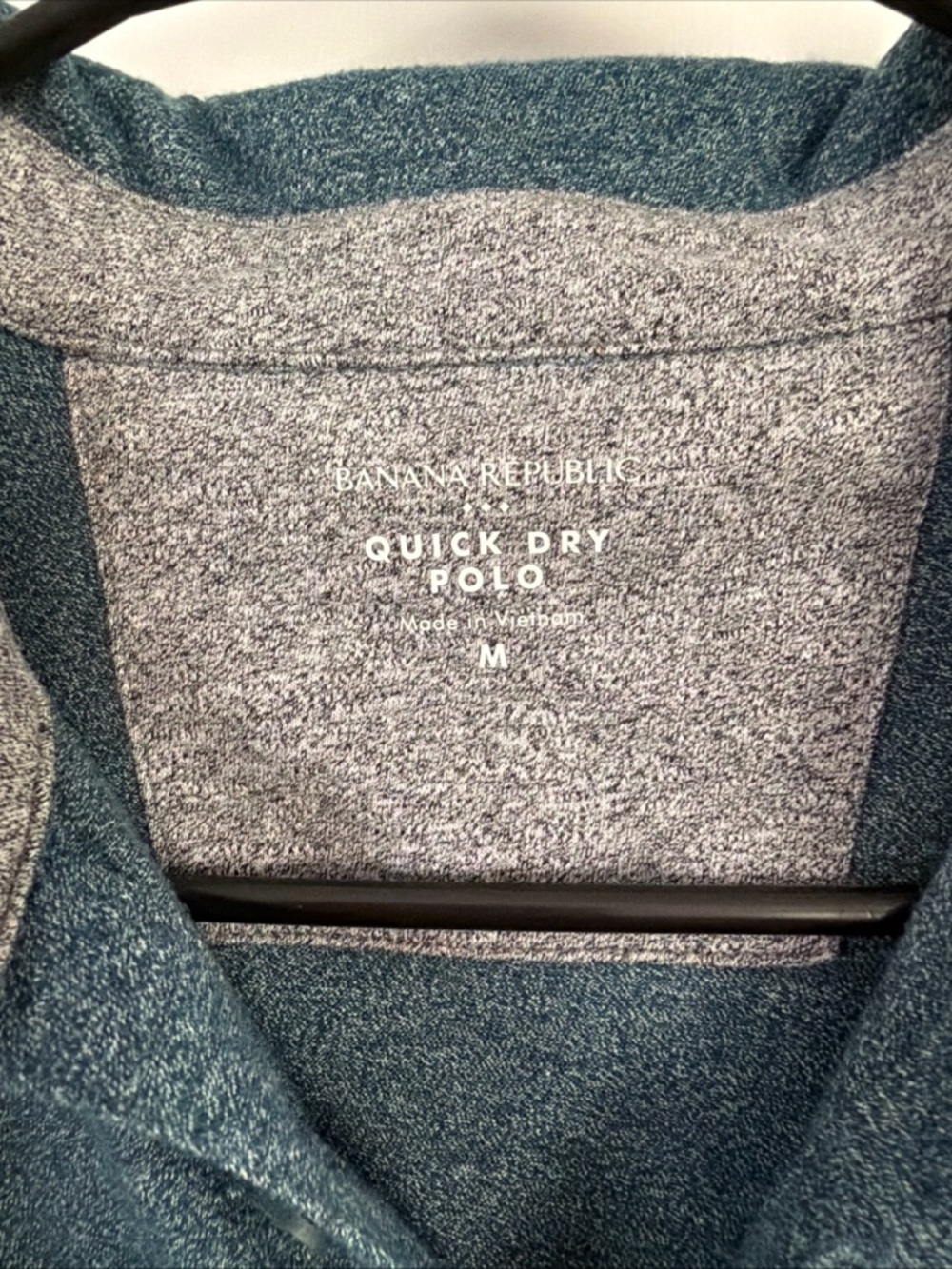 Banana Republic Teal and Heather Gray Quick Dry Polo